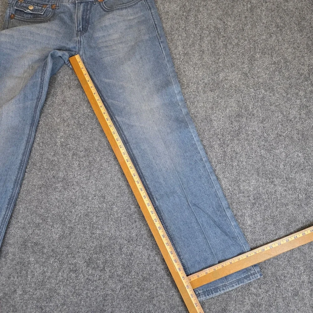 True Religion Joey Super T Flap Pocket Jeans Mens 38X34 Blue Denim Straight USA